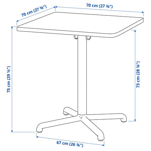 STENSELE Table, anthracite/anthracite, 70x70 cm