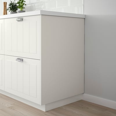 STENSUND white cover panel for kitchen cabinet, lacquered, fits corner, simple design.