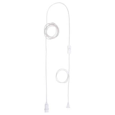 STRÅLA white lamp cord set, acetal plastic hook, modern, simple design.