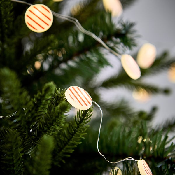 STRÅLA LED lighting chain, candy battery operated/red, 2.8 m