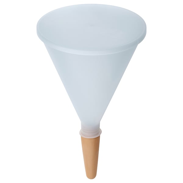 SVÄMSKOG self-watering plant insert; light blue, plastic, cone-shaped with terracotta base, efficient watering tool.