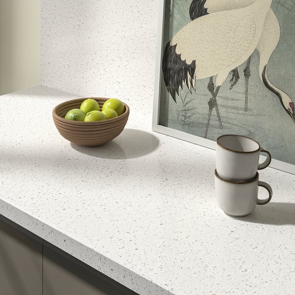 TÄRNHULT Custom-made wall panel, off-white lively/mineral effect glass composite, 1 m²x2.0 cm