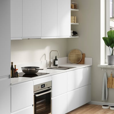 TÄRNHULT Custom-made wall panel, off-white marble effect/glass composite, 1 m²x2.0 cm