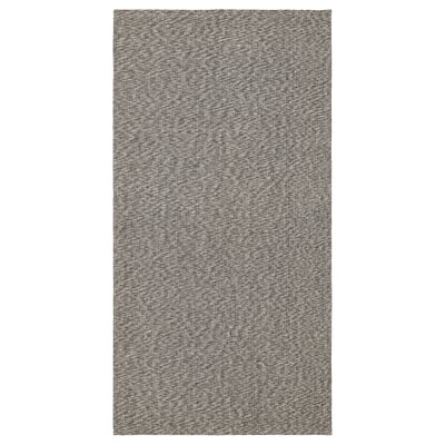 Tipheda rug: rectangular, grey, woven cotton, simple design.
