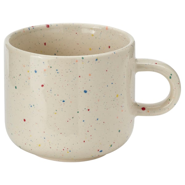 Multicoloured dot TOBISFISK mug, stoneware, simple handle.
