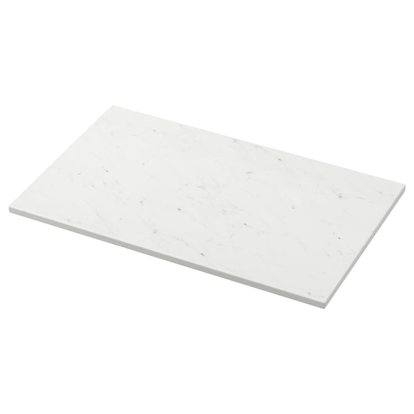 TOLKEN white marble-look countertop, rectangular, sleek and modern, easy to clean.