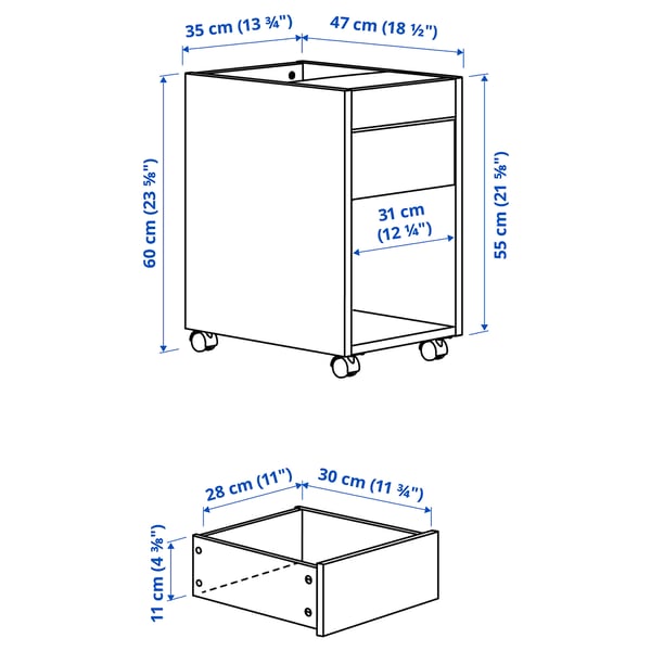 Illustration with measurements for the product: TONSTAD.