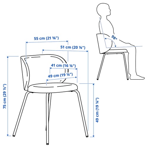 TONSTAD Table and 4 chairs
