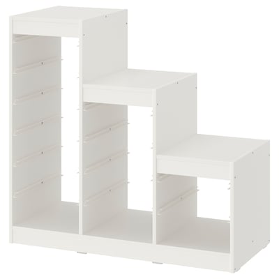 White TROFAST toy storage unit with multiple compartments.