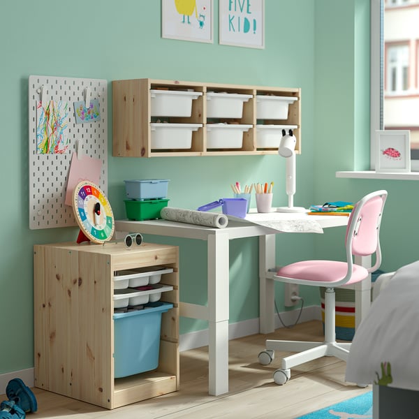 TROFAST Storage combination with box/trays