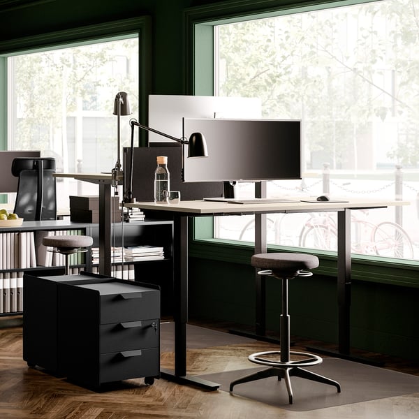 TROTTEN Drawer unit w 3 drawers on casters, anthracite