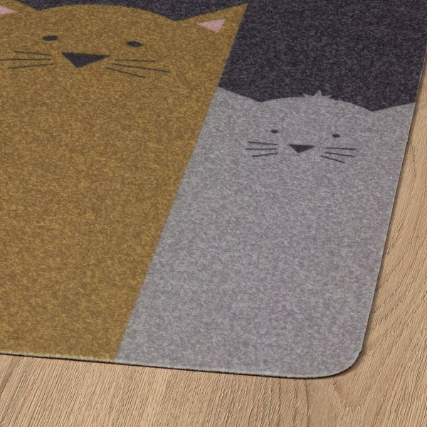 TURISTVÄG Door mat, indoor, cat pattern, 40x60 cm