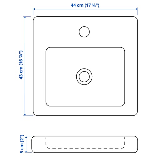 Illustration with measurements for the product: TVÄLLEN.