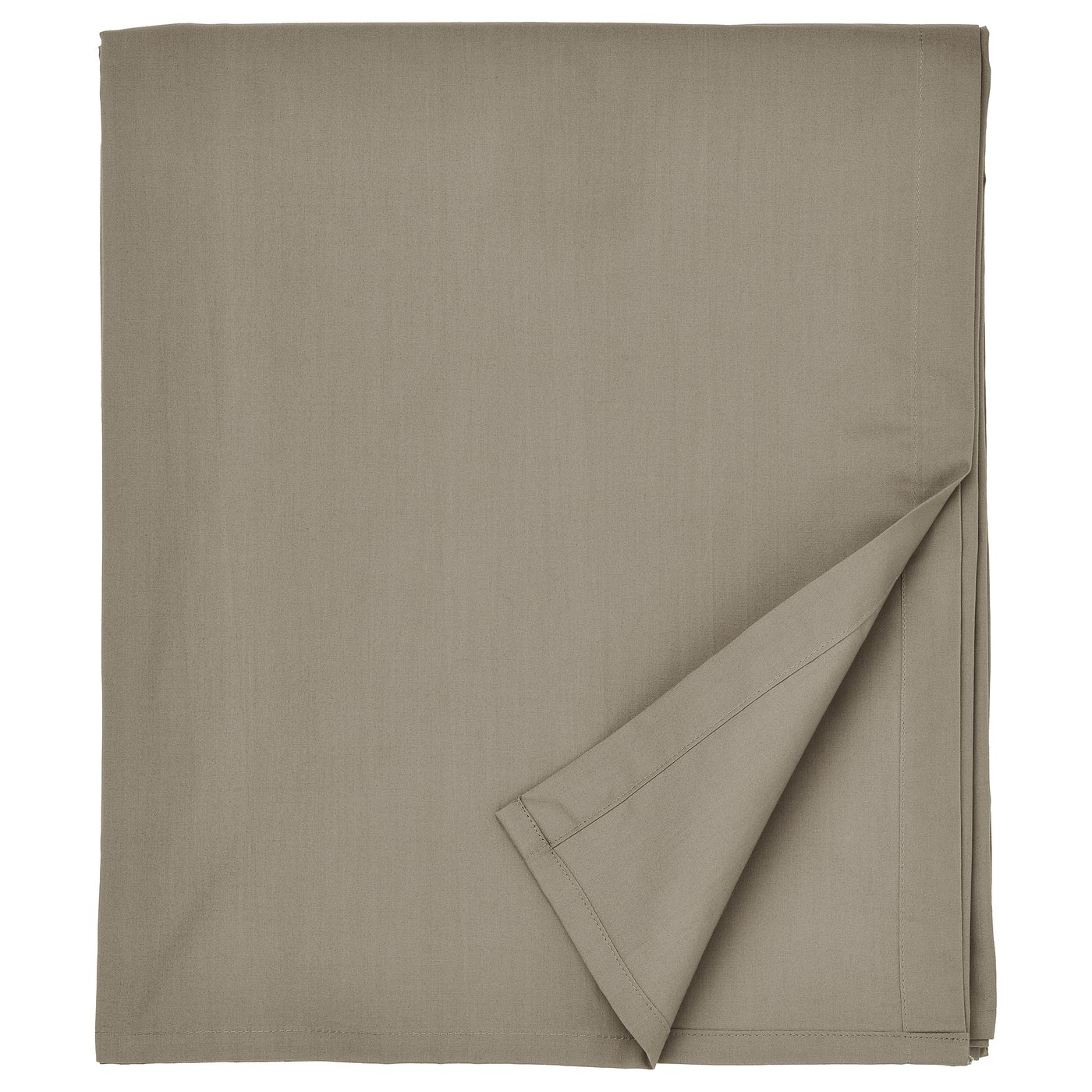 Light grey ULLVIDE folded flat sheet, rectangular, crisp fabric with narrow hem detail.