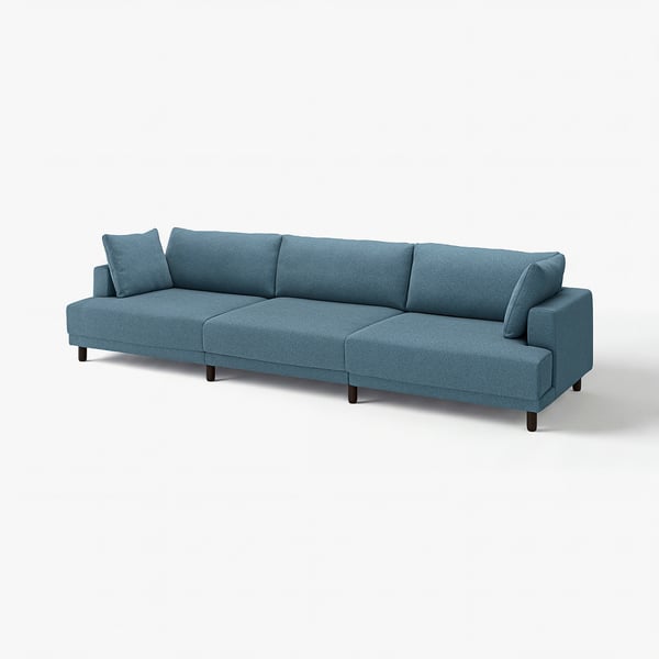 A blue UPPÅKRA sofa with a modern design and comfortable cushions.