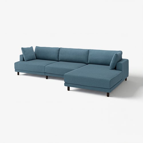 UPPÅKRA teal sectional sofa, modern and comfortable design, modular sections, light wood legs, soft cushions.