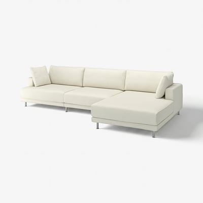 A cream-colored UPPÅKRA sectional sofa with a modern, clean design and soft cushions.