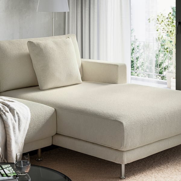 Modern cream UPPÅKRA sofa with plush cushions, perfect for family relaxation.