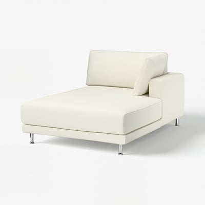 Modern UPPÅKRA chaise lounge, white, sleek design, chrome legs.