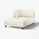 UPPÅKRA cream sofa, plush cushions, sleek design, dark legs.