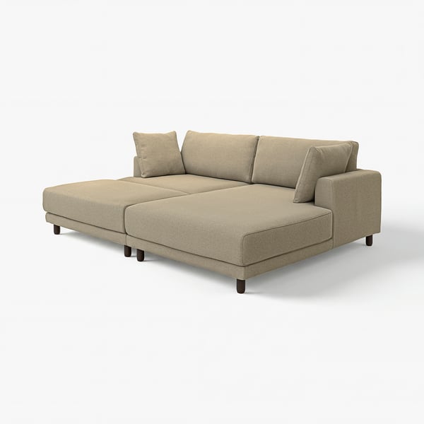 A beige UPPÅKRA sectional sofa with a modern design.