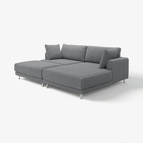 UPPÅKRA grey fabric sectional sofa.