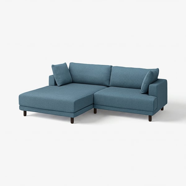 Blue UPPÅKRA sectional sofa, modern design, l-shaped, cosy fabric.