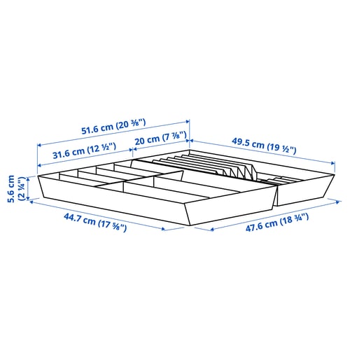 Illustration with measurements for the product: UPPDATERA.