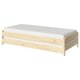 Ikea UTÅKER light pine twin beds with white foam mattress.
