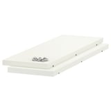 White UTRUSTA melamine shelf, rectangular, thick, flat-top with screws.