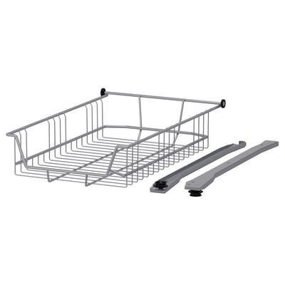 UTRUSTA silver wire basket, modern design, ideal for cabinets, durable steel, smooth surface, practical storage.