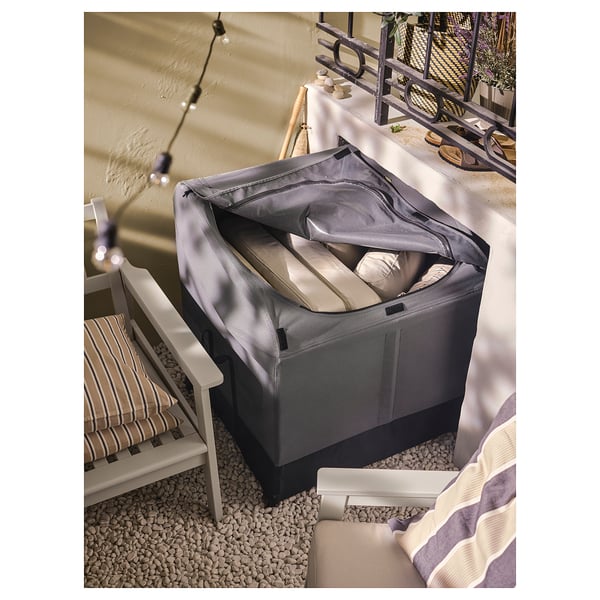 VÄTTERSÖ Storage box, outdoor, dark gray, 78x72x79 cm