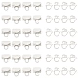 White VIDGA curtain hooks, multiple in set, plastic, half-circle shape, easy-hang design.