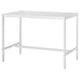 VIHALS white metal table, sleek minimalist design, rectangular top, sturdy legs, modern look.