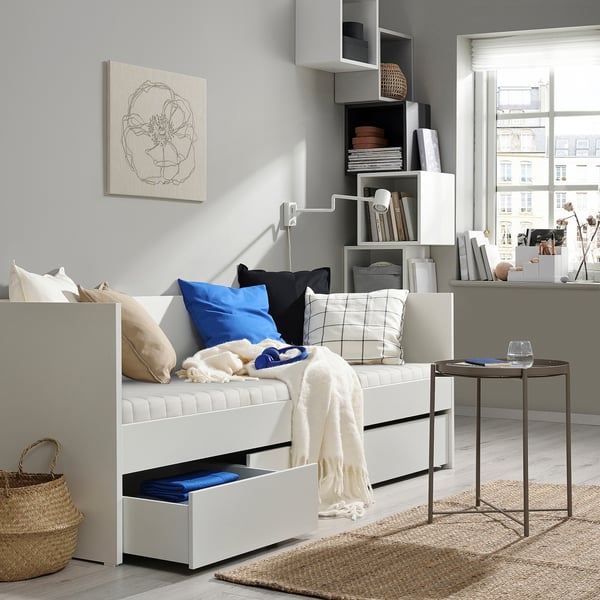 VIHALS Day-bed with storage/1 mattress