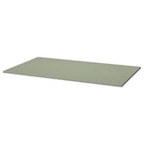 A green VIHALS tabletop with a minimalist design, made of melamine foil, rectangular shape.