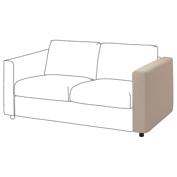 VIMLE loveseat, beige, modern design. Soft hallarp fabric with added comfort.