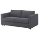 VIMLE: modern grey fabric sofa-bed, sleek design, convertible seat, white background.