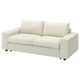 A VIMLE light beige sofa with a sleek, modern design. Its upholstered in gunnared polyester fabric and supported by black legs.