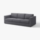 Grey VIMLE sofa; modern design; three cushions; medium size.