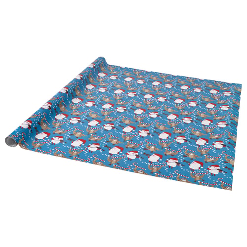 VINTERFINT Gift wrap, roll, Christmas pattern blue, 4x0.94 m/3.76 m²