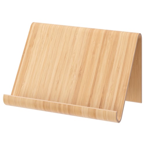 VIVALLA bamboo tablet stand, natural design, sturdy for kitchen or workspace.
