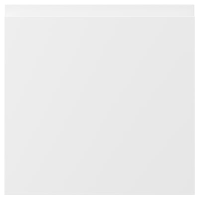 VOXTORP matte white kitchen door, smooth modern design with integrated handles.