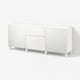 BESTÅ Storage combination with drawers, Laxviken white/Selsviken high-gloss/white, 180x42x74 cm