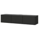 Modern black tv stand: BESTÅ, rectangular, wall-mounted, minimalist design for clean look.