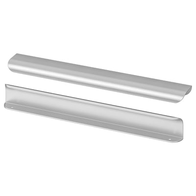 Two sleek silver handles, minimalist design, aluminium with powder coating.