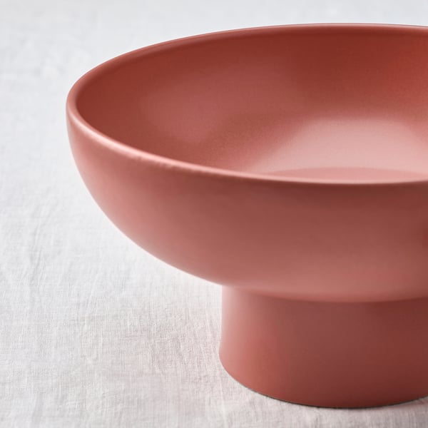 BLOMVECKLARE Serving bowl, red-brown, 26 cm