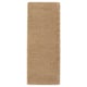 Beige polypropylene carpet runner with rubber backing, rectangular and plush.