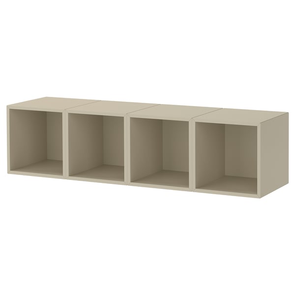 EKET Wall-mounted storage combination, beige, 140x35x35 cm