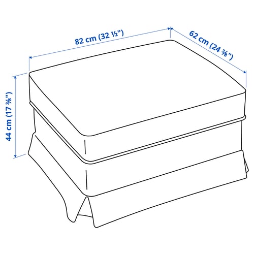 EKTORP Footstool with storage, Blekinge white